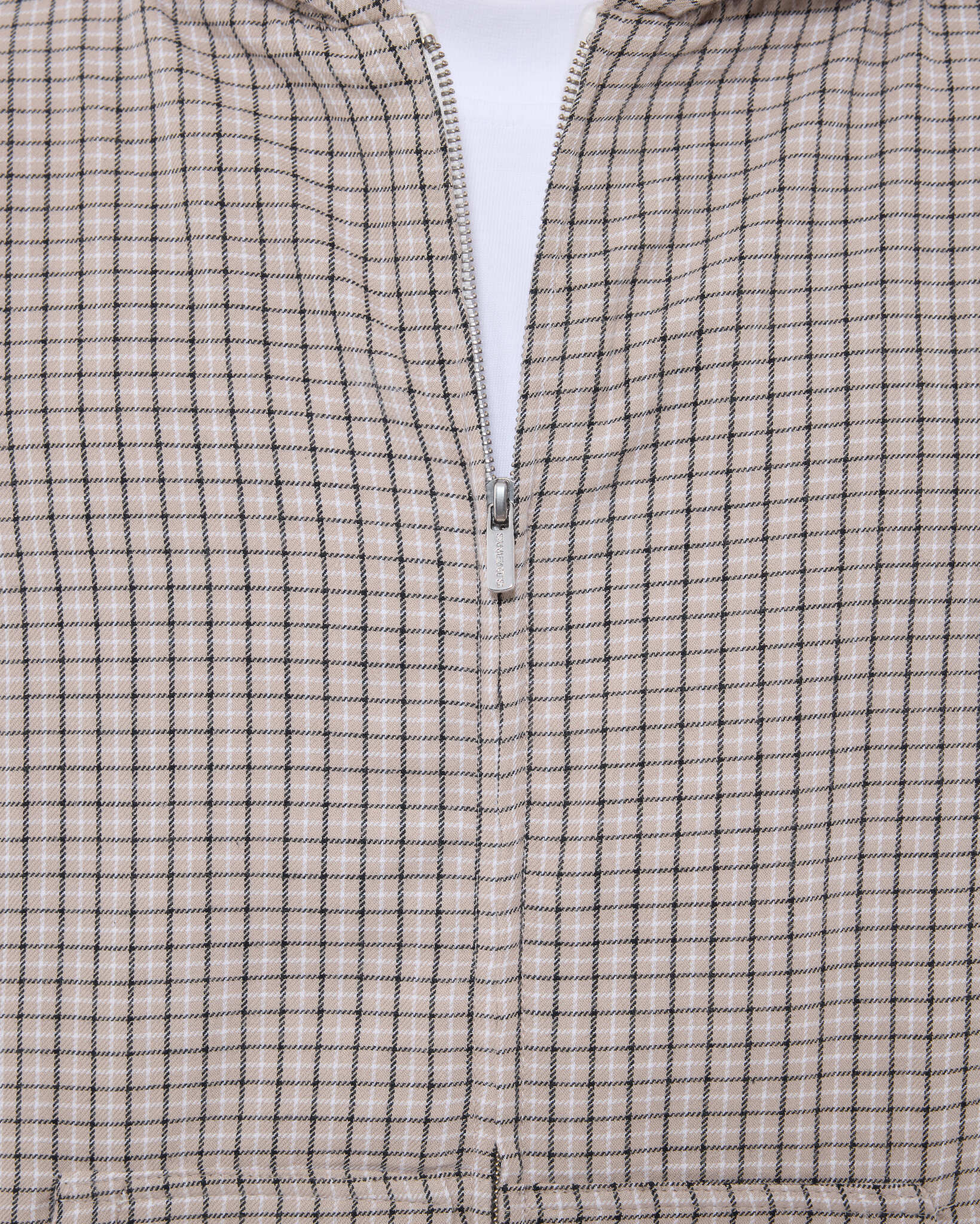 CHECKERED ZIP UP - CREAM/BLACK - Image 6