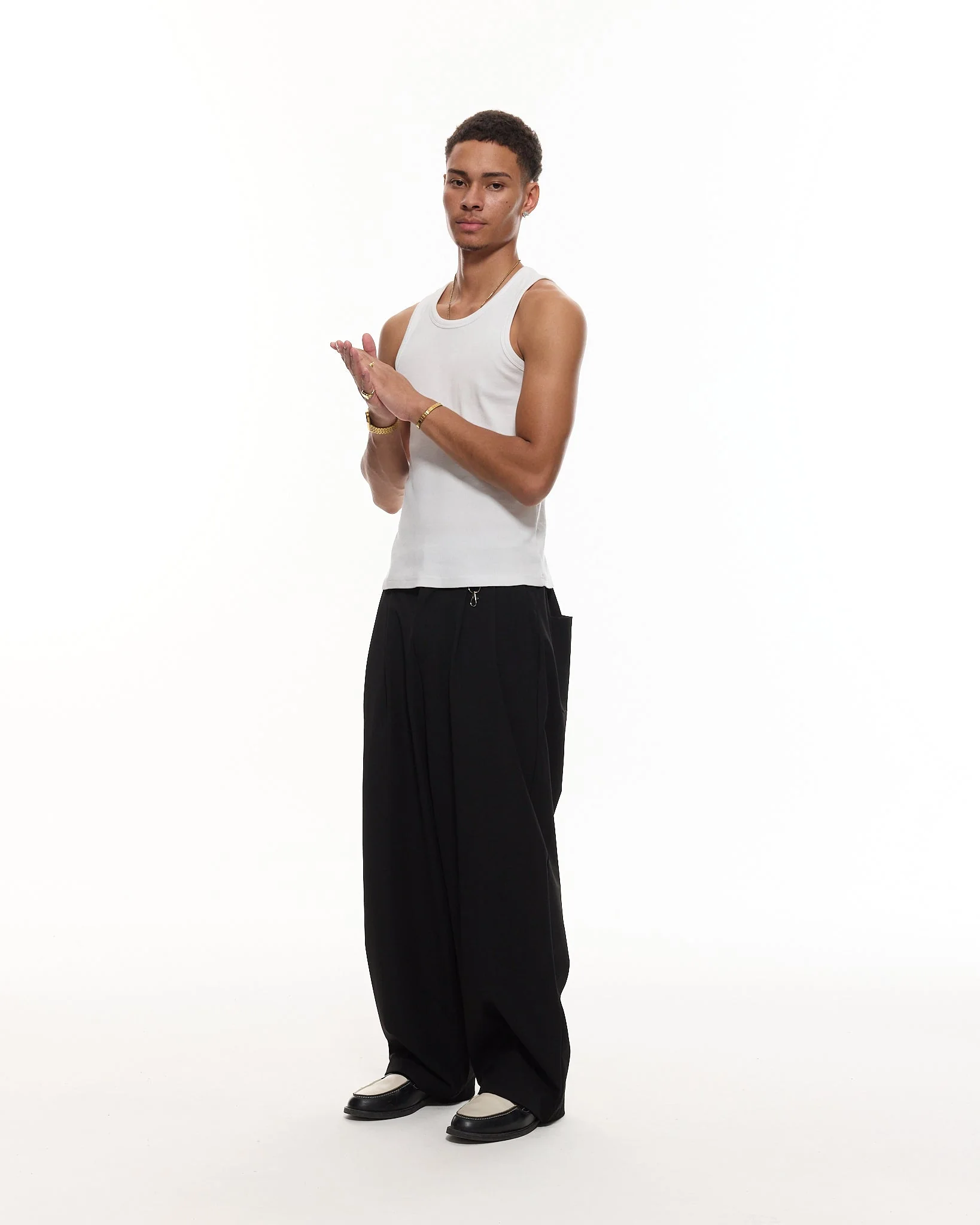 PLEATED PANT - BLACK - Image 8