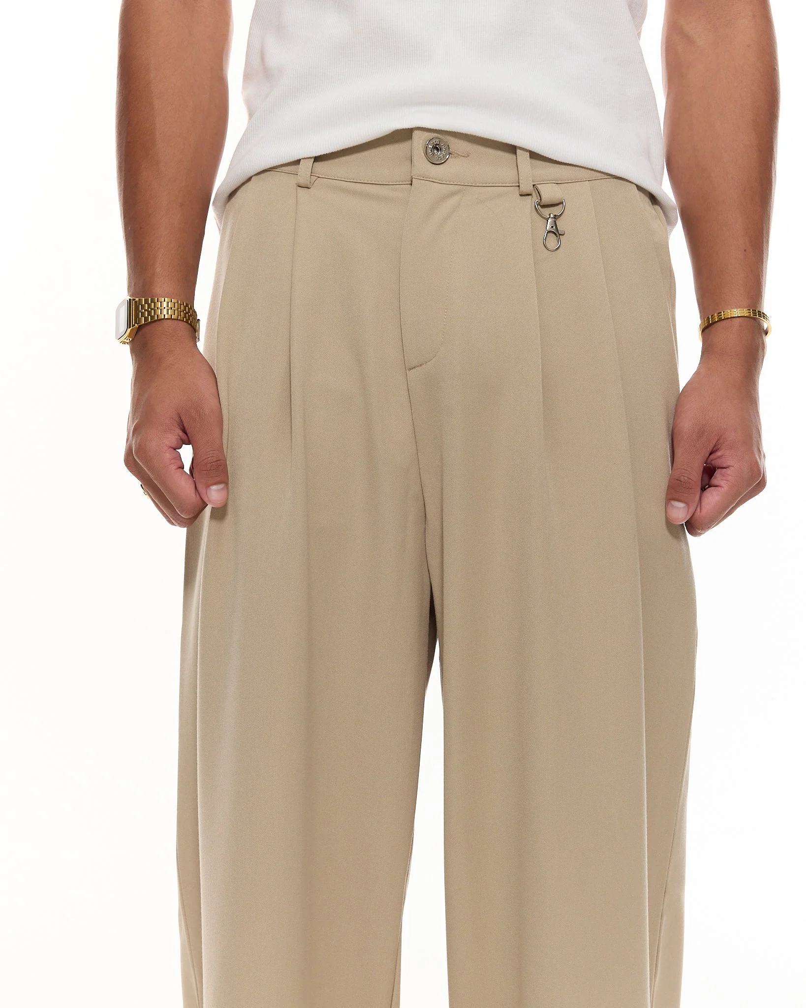PLEATED PANT - SAND - Image 4