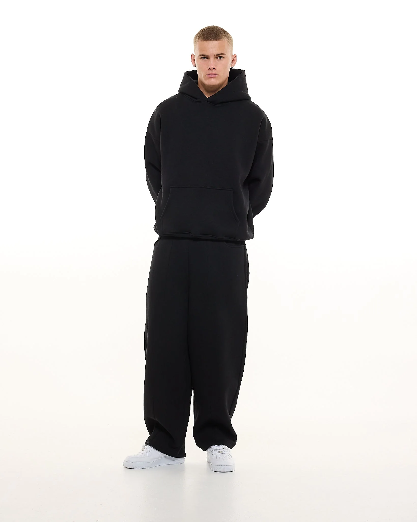 COZY STRAIGHT LEG SWEATS - BLACK - Image 5