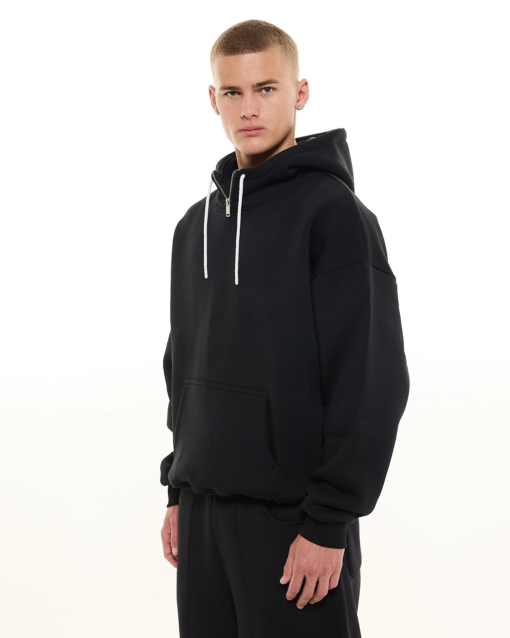 COZY TECH HOODIE - BLACK - Image 4