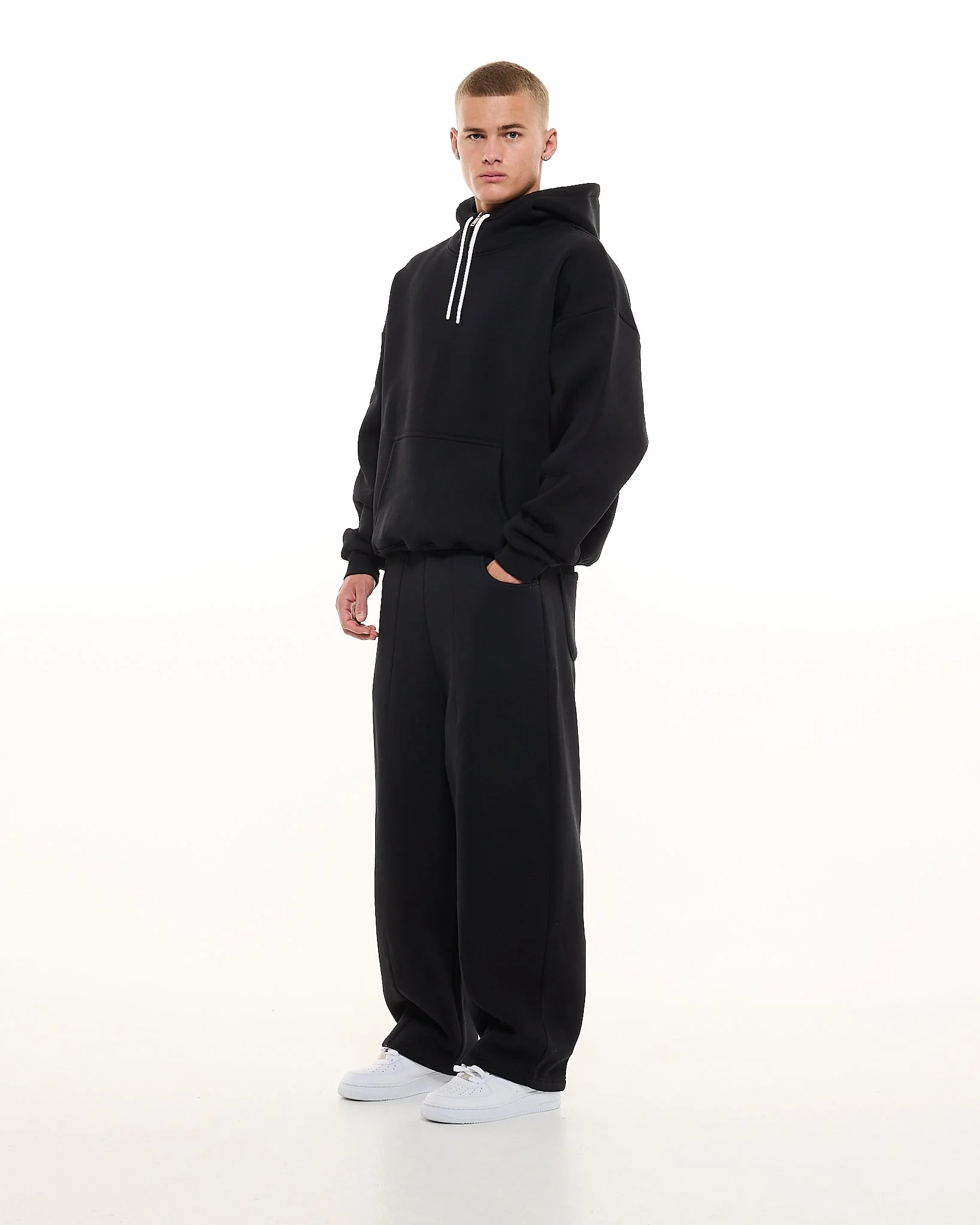 COZY TECH HOODIE - BLACK - Image 6