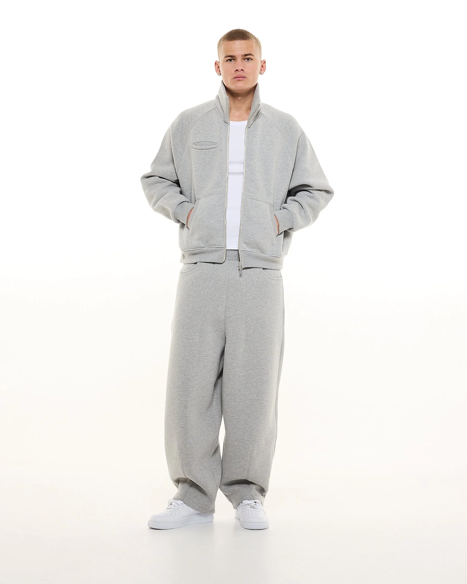 COZY TRACK JACKET - GREY - Image 6