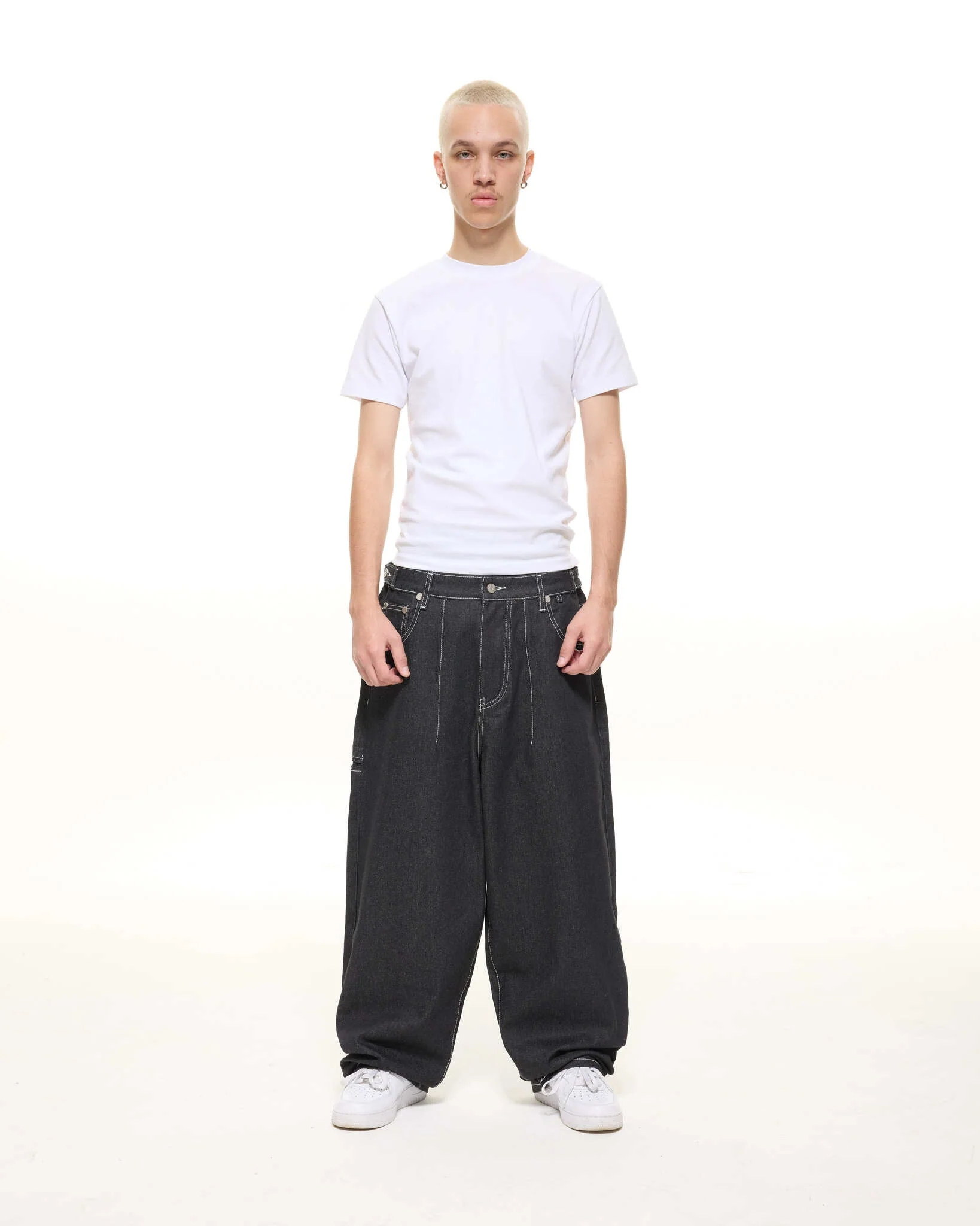 DENIM BAGGY JEANS - BLACK - Image 3