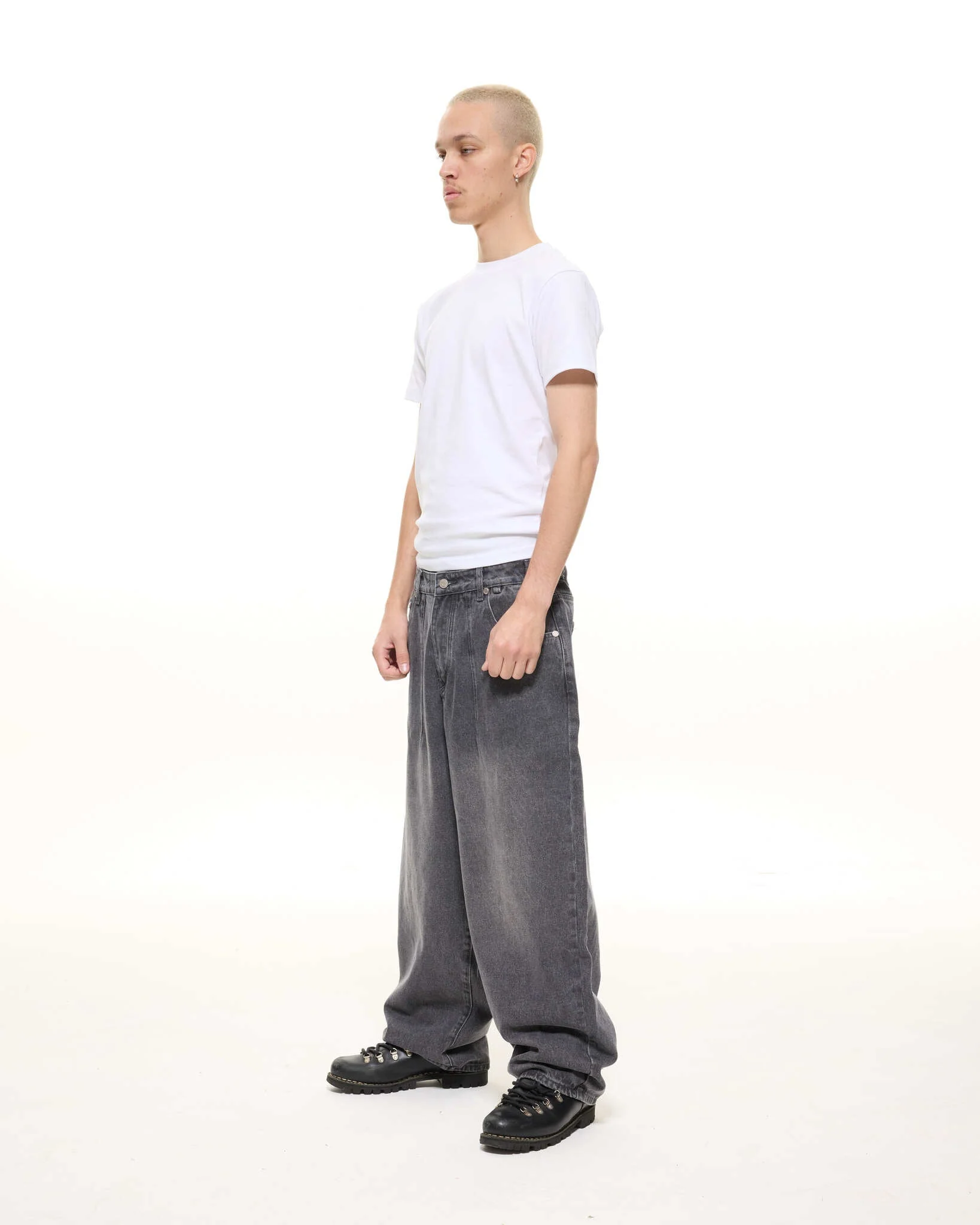 DENIM BAGGY JEANS - WASHED BLACK - Image 4