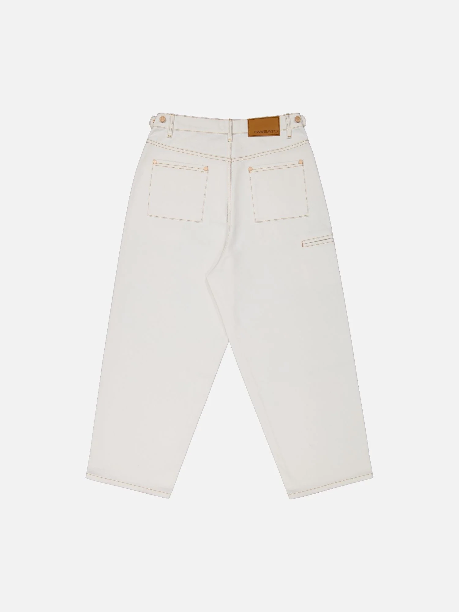 DENIM BAGGY JEANS - WHITE - Image 9