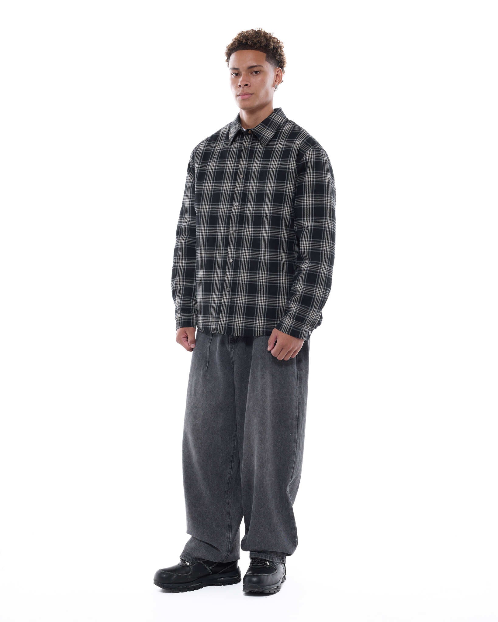 FLANNEL JACKET - BLACK - Image 5