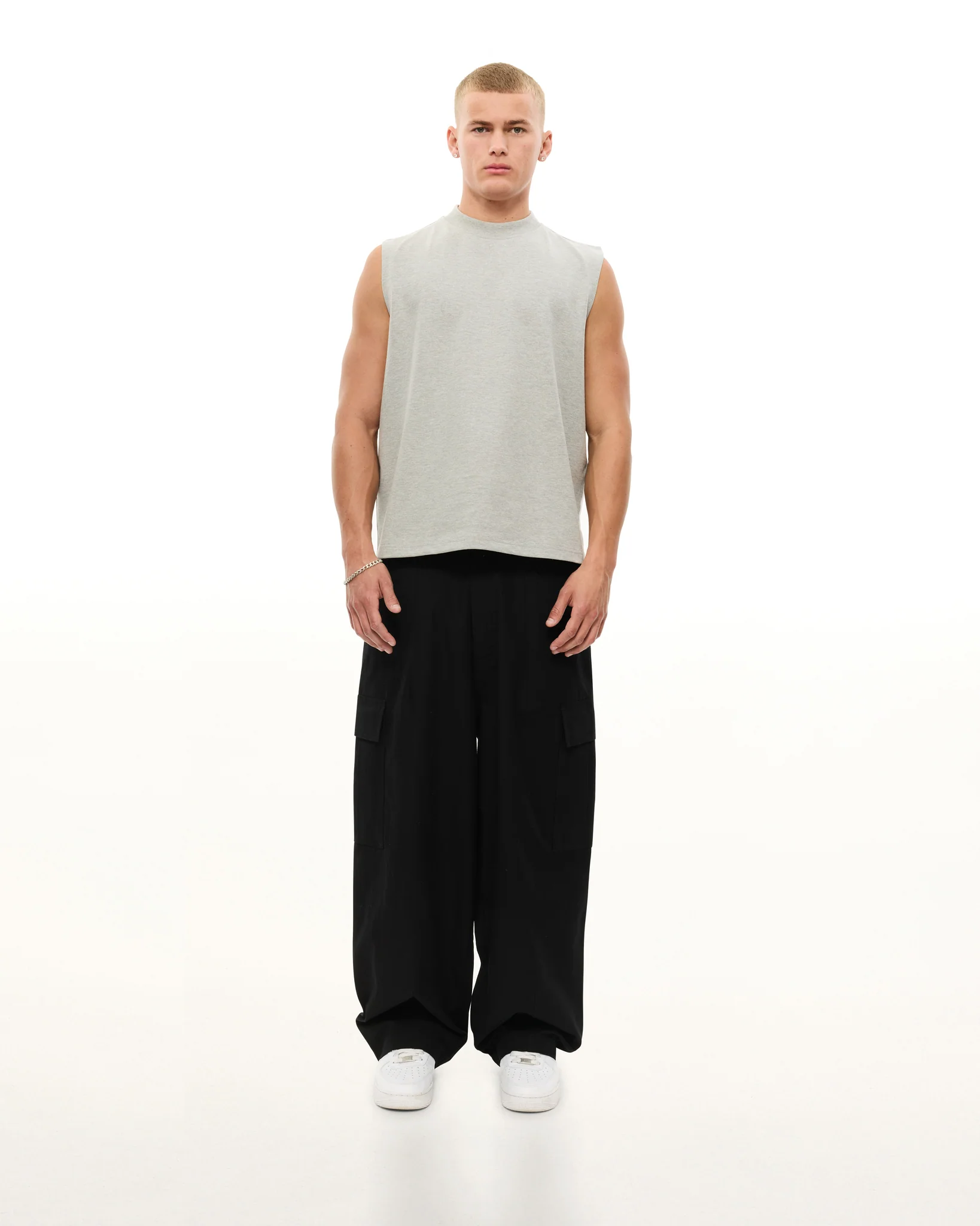MUSCLE TEE - GREY MELANGE - Image 3