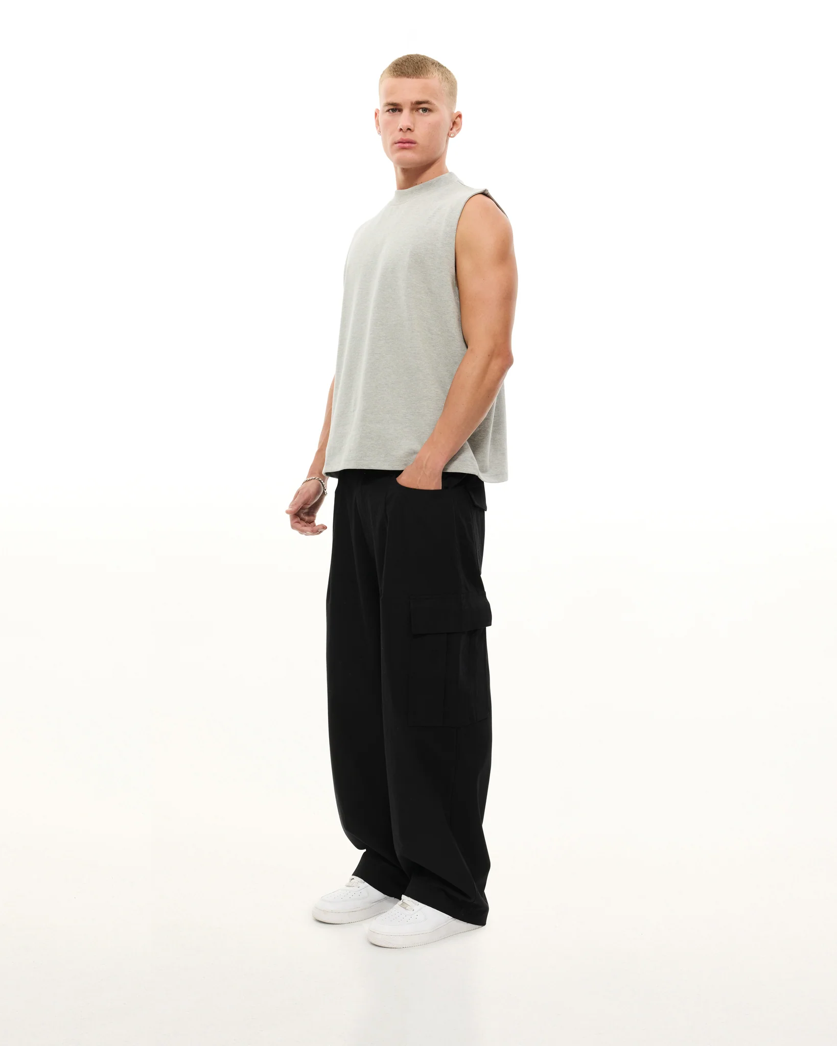 MUSCLE TEE - GREY MELANGE - Image 5