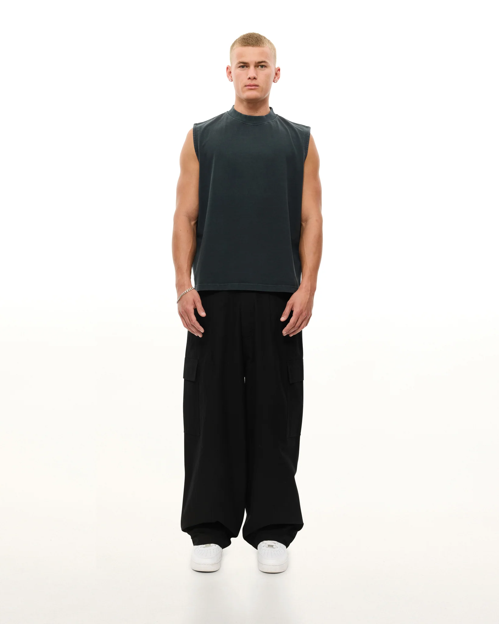 MUSCLE TEE - WASHED BLACK - Image 3