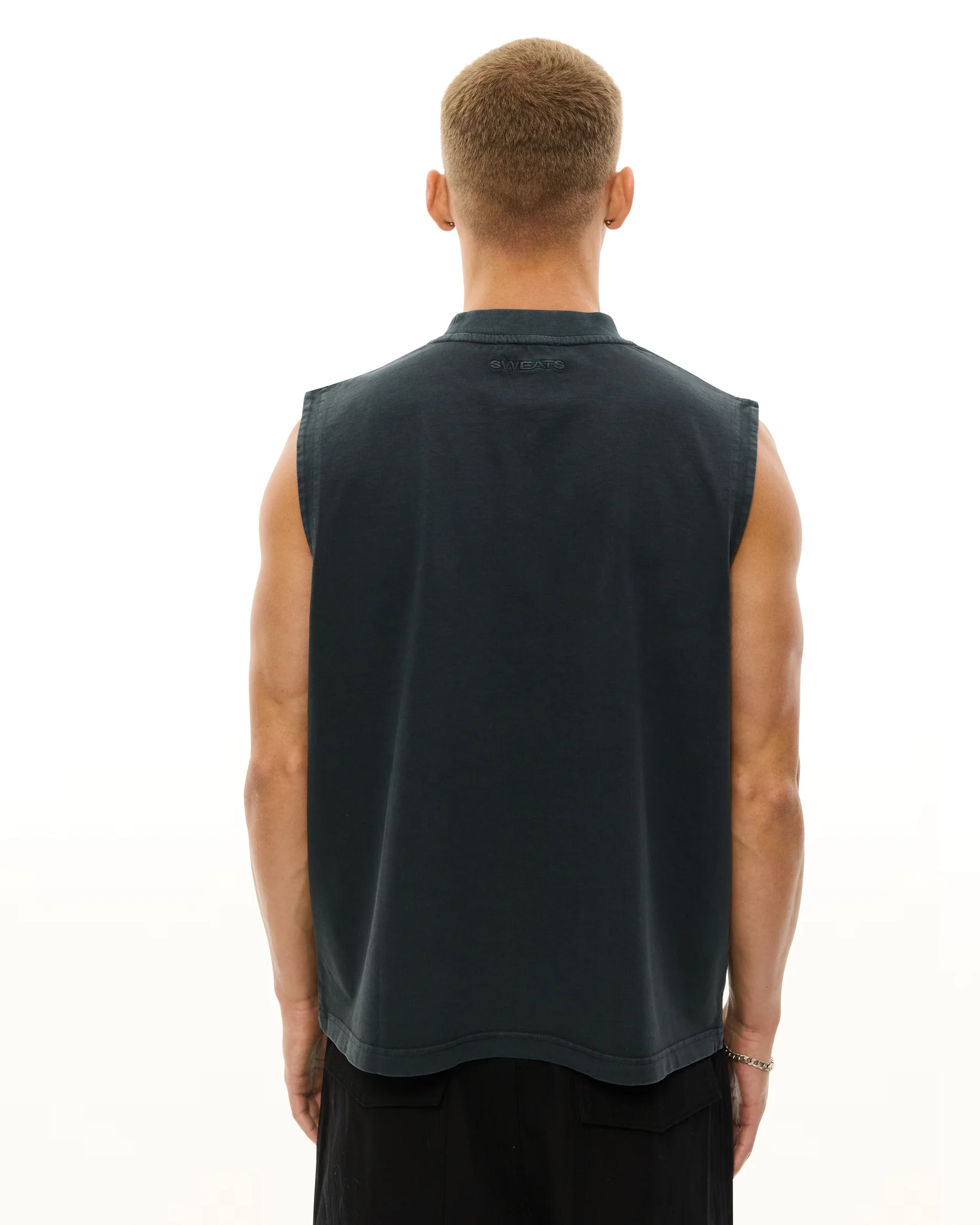 MUSCLE TEE - WASHED BLACK - Image 6