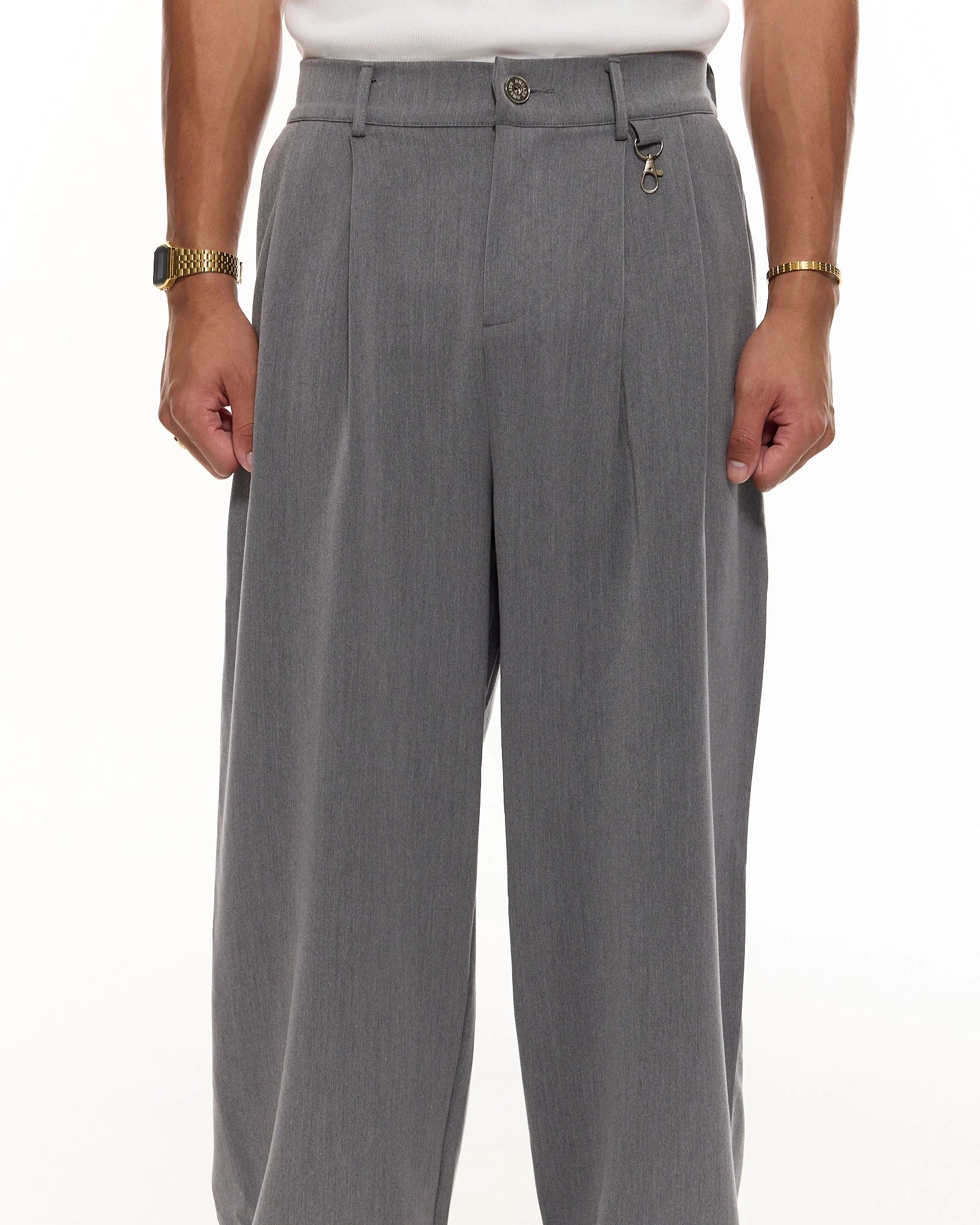 PLEATED PANT - GREY - Image 4