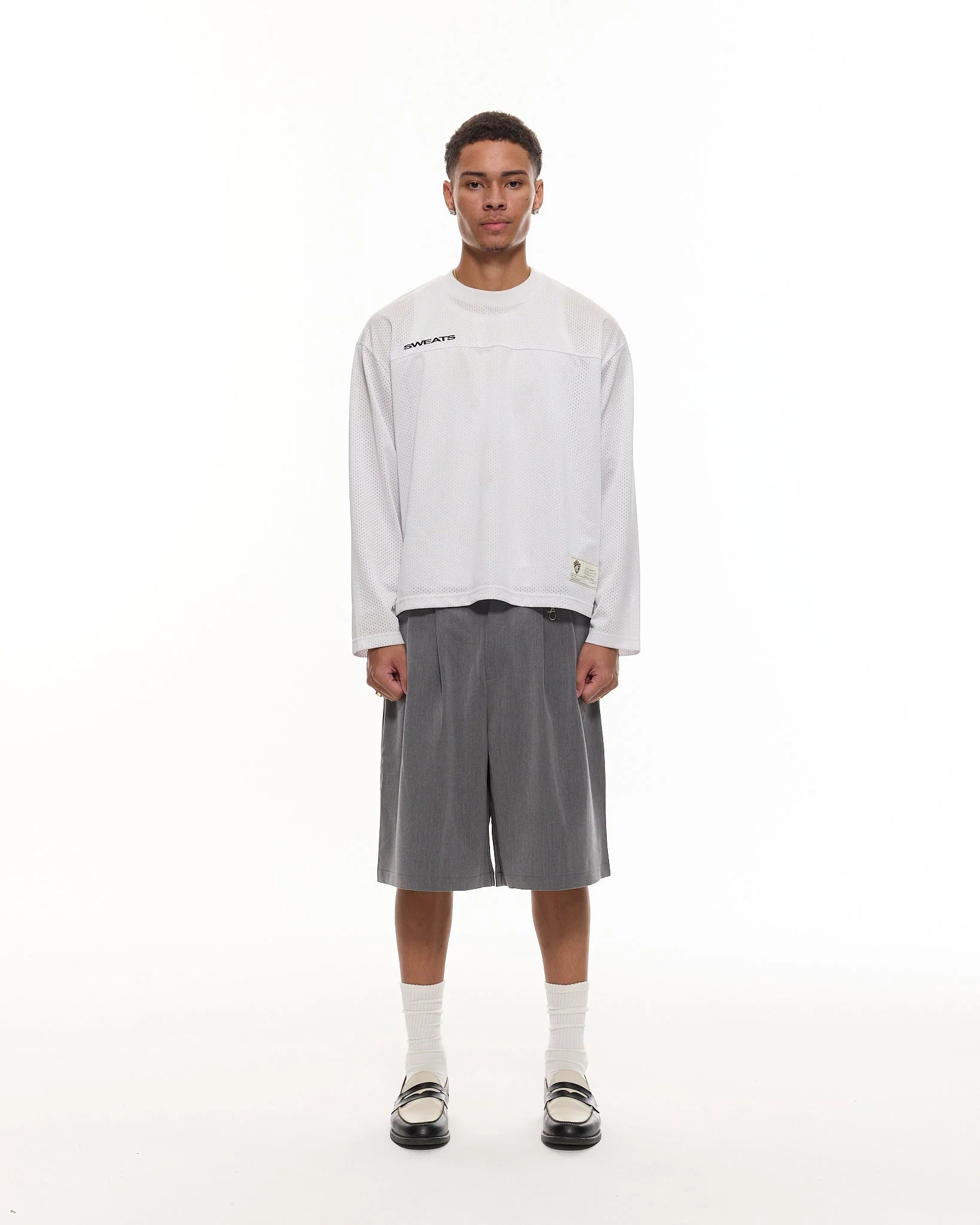 PLEATED SHORTS - GREY - Image 3