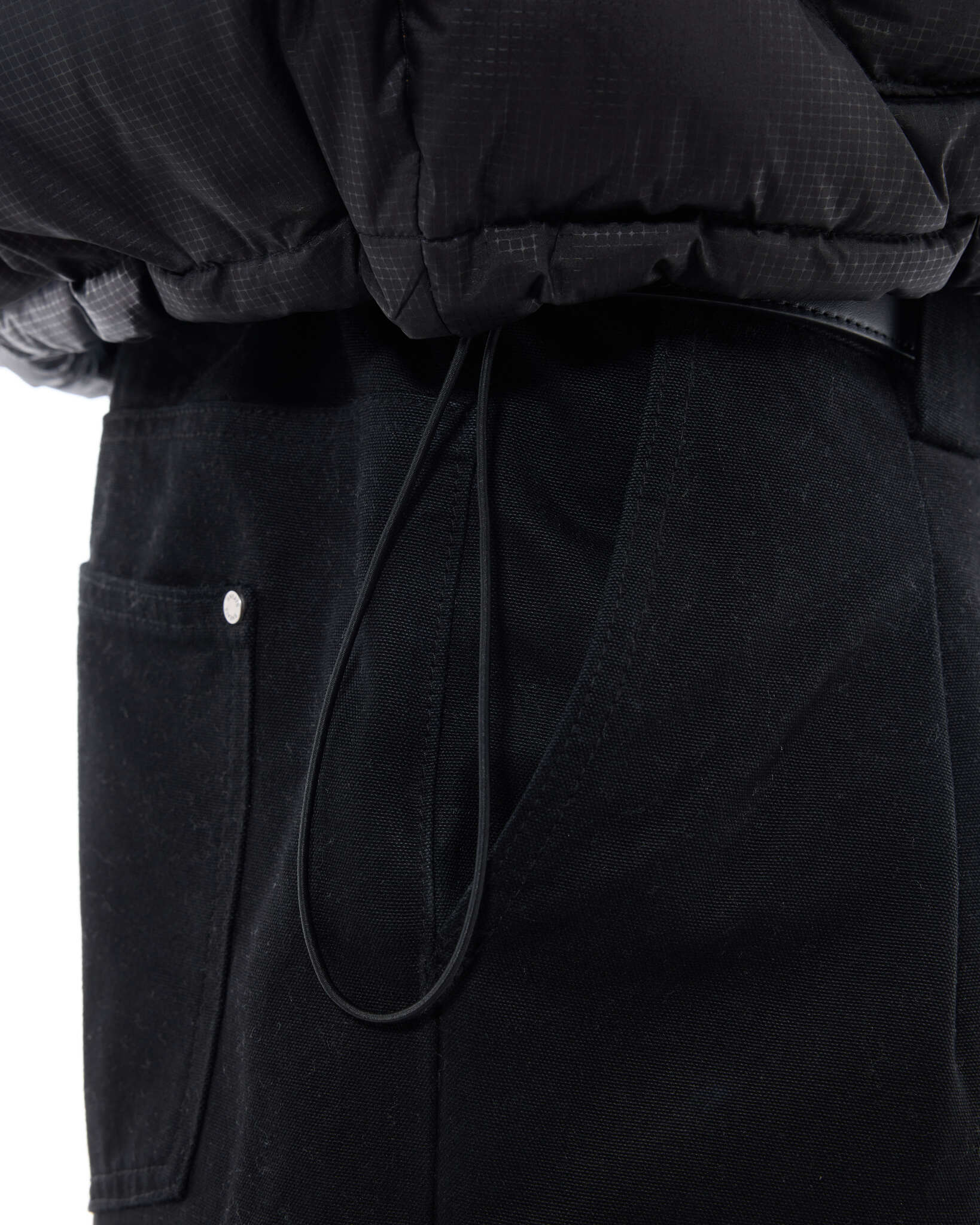 HOODED PUFFER JACKET - BLACK - Image 7