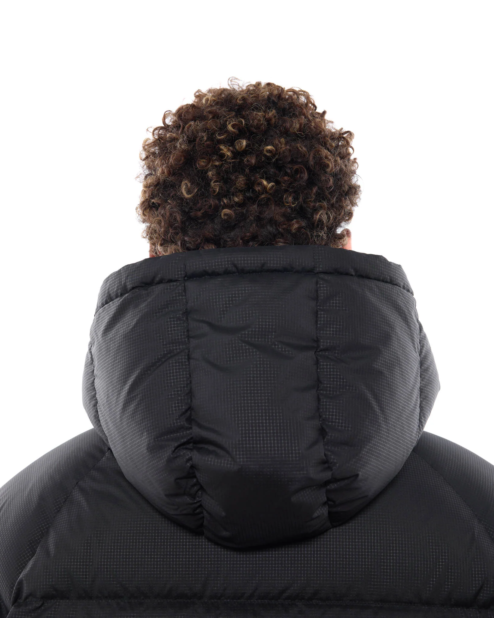 HOODED PUFFER JACKET - BLACK - Image 8