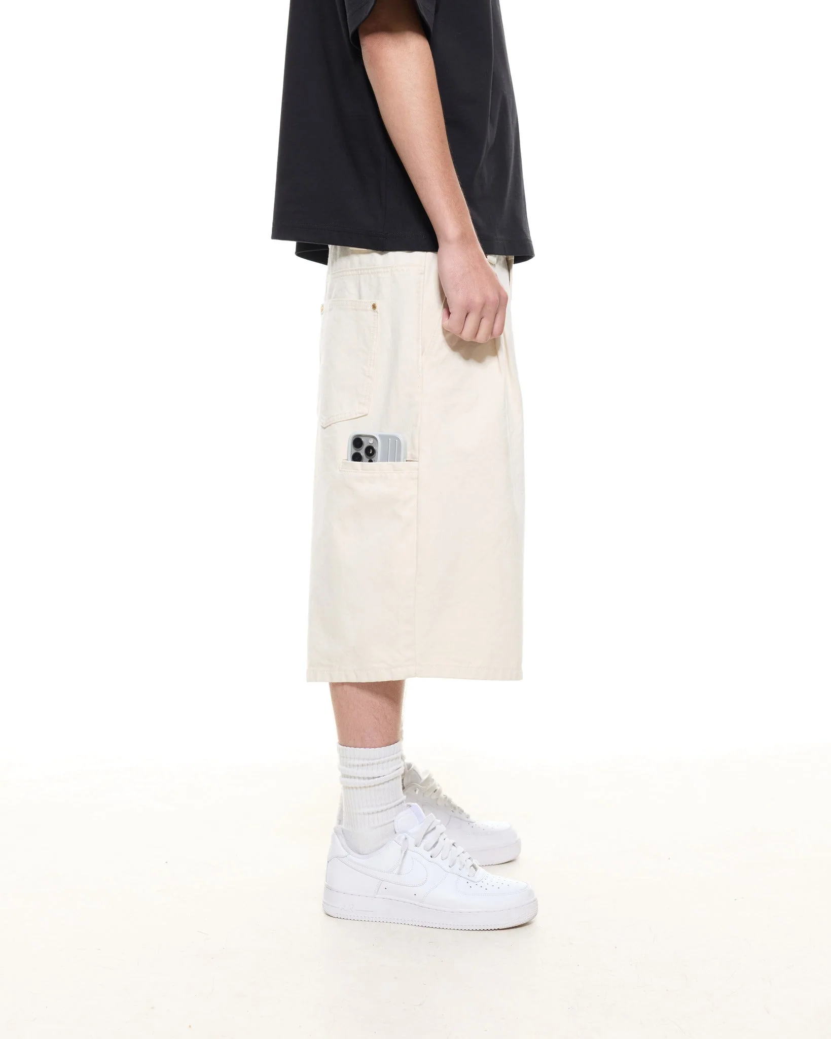 WORKWEAR SHORTS - ECRU - Image 4